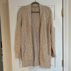 L.L. Bean open sweater- tan/cream/white XL